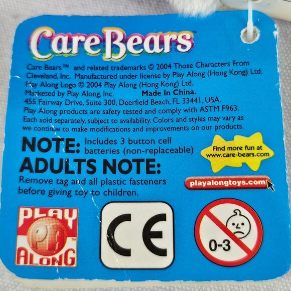 CARE BEARS HARMONY BEAR 6.5" PLUSH – 2004 PLAY ALONG – VOICE BOX NON-WORKING - Picture 8 of 12